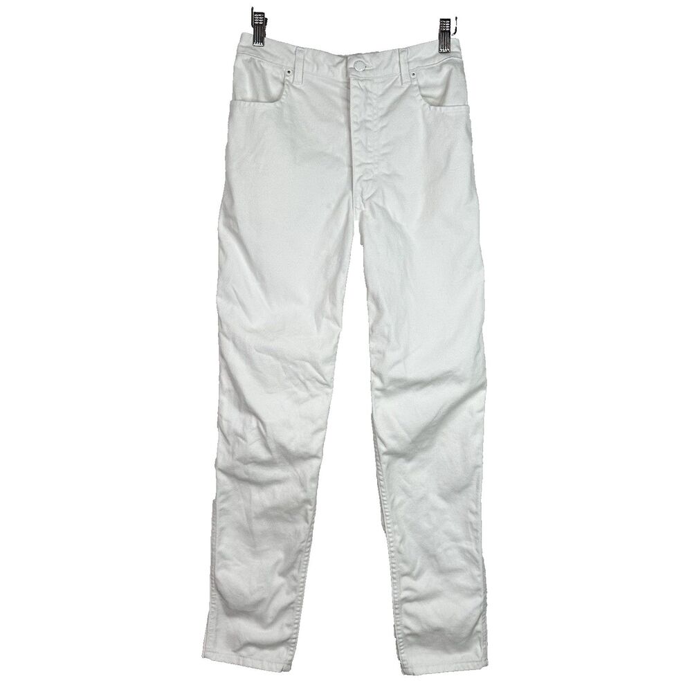 Eckhaus Latta EL Jean White Women’s 28 High Rise Straight Leg Made in‎ USA